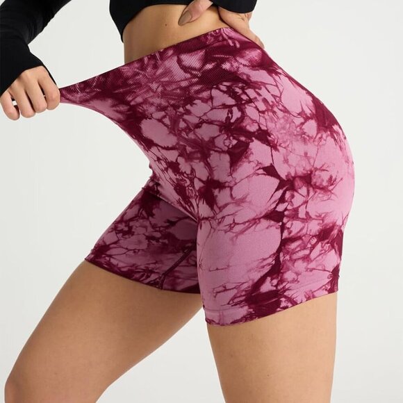 Intensify Women's Purple High-Waist Seamless Workout Shorts for Yoga, Running, G - Picture 5 of 7